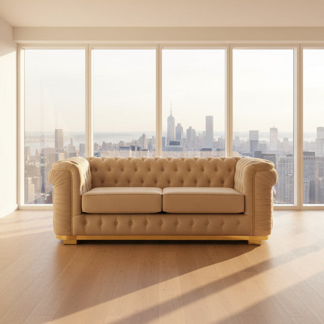 The Monaco Chesterfield 3 Seater Sofa – Cream